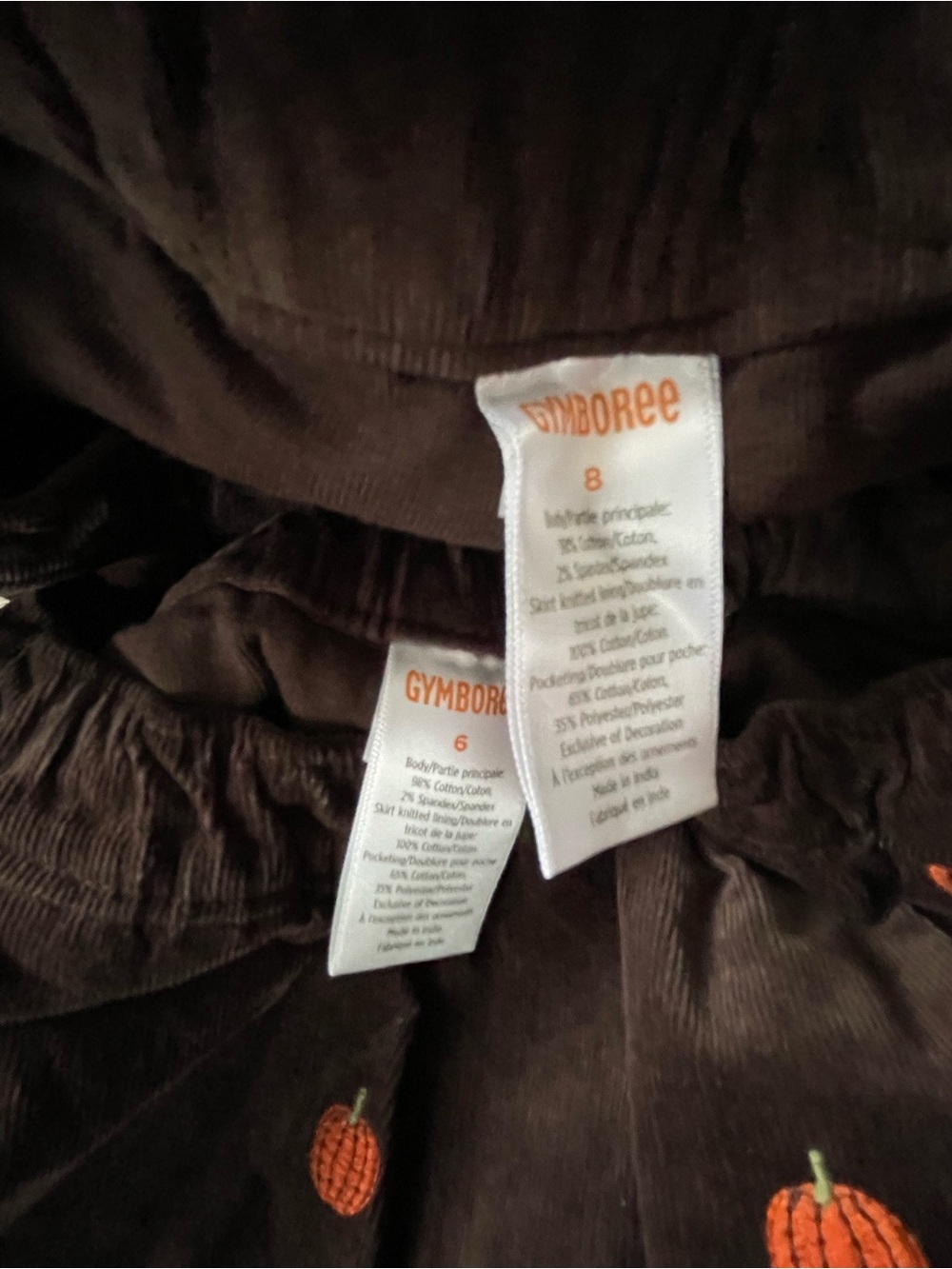 NWT Gymboree Pumpkin SKORT girls 6 or 8 brown skirt w shorts brown MATCH??? - Picture 2 of 6